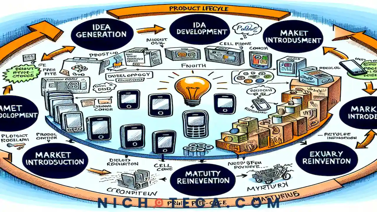 "Diagrama del Ciclo de Vida del Producto en Samsung y su impacto en la industria de celulares."